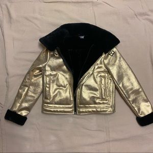 Gold Faux Fur Jacket